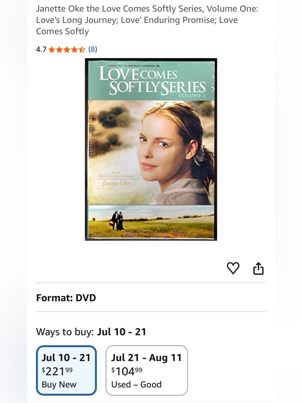 Love Comes Softly Series Volume 1 DVD 📀